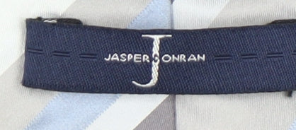 Jasper Conran Men's Silk Striped Tie in Blue Beige