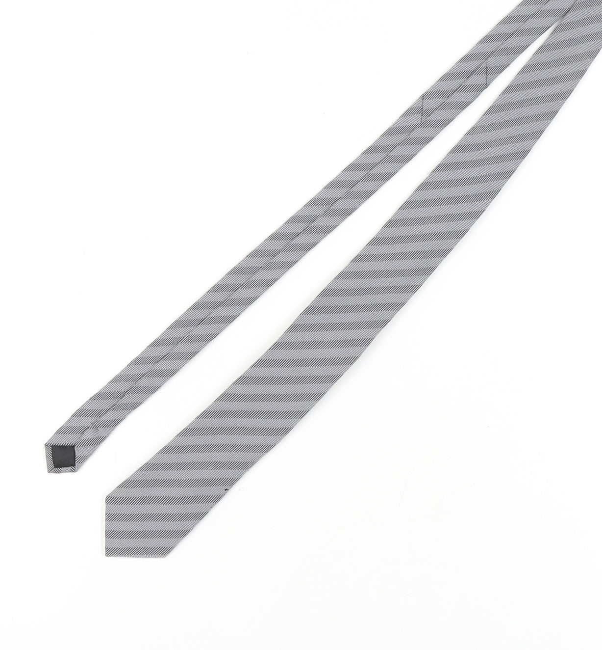 Reiss Men's Grey Herringbone Wool Silk Tie