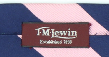 T.M.Lewin Men’s Pink Blue Striped Silk Tie One Size