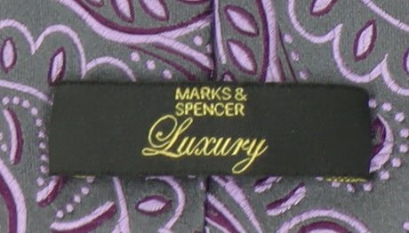 Marks and Spencer Men's Purple Silk Paisley Tie