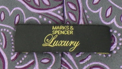 Marks and Spencer Men's Purple Silk Paisley Tie