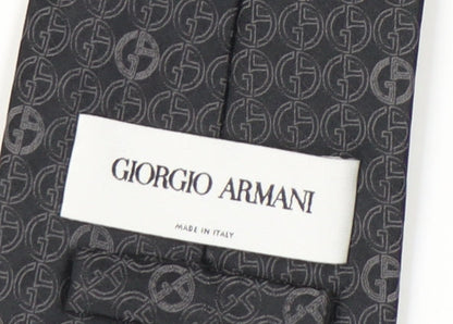Giorgio Armani Black Men’s Silk Geometric Tie