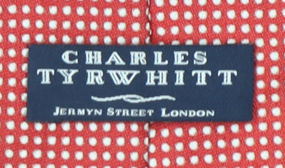 Mens Charles Tyrwhitt Red Polka Dot 100% Silk  Tie