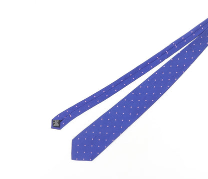 Mens Charles Tyrwhitt Blue Polka Dot 55% Silk 45% Cotton Slim Tie