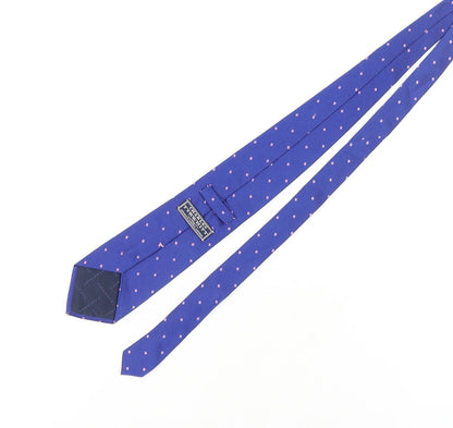 Mens Charles Tyrwhitt Blue Polka Dot 55% Silk 45% Cotton Slim Tie