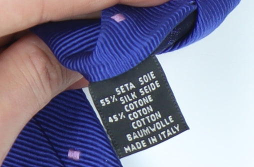 Mens Charles Tyrwhitt Blue Polka Dot 55% Silk 45% Cotton Slim Tie