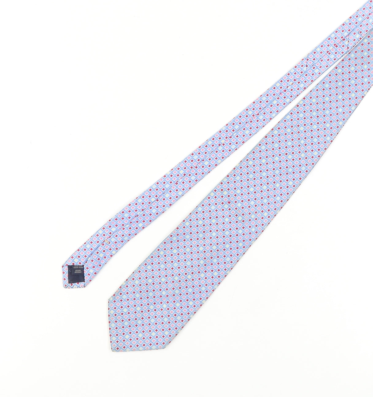 Mens Charles Tyrwhitt Blue Geometric 100% Silk  Tie