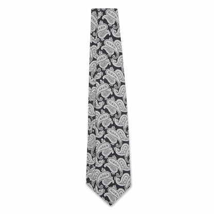 Windsor Men's Black Silk Paisley Tie - Elegant Formalwear