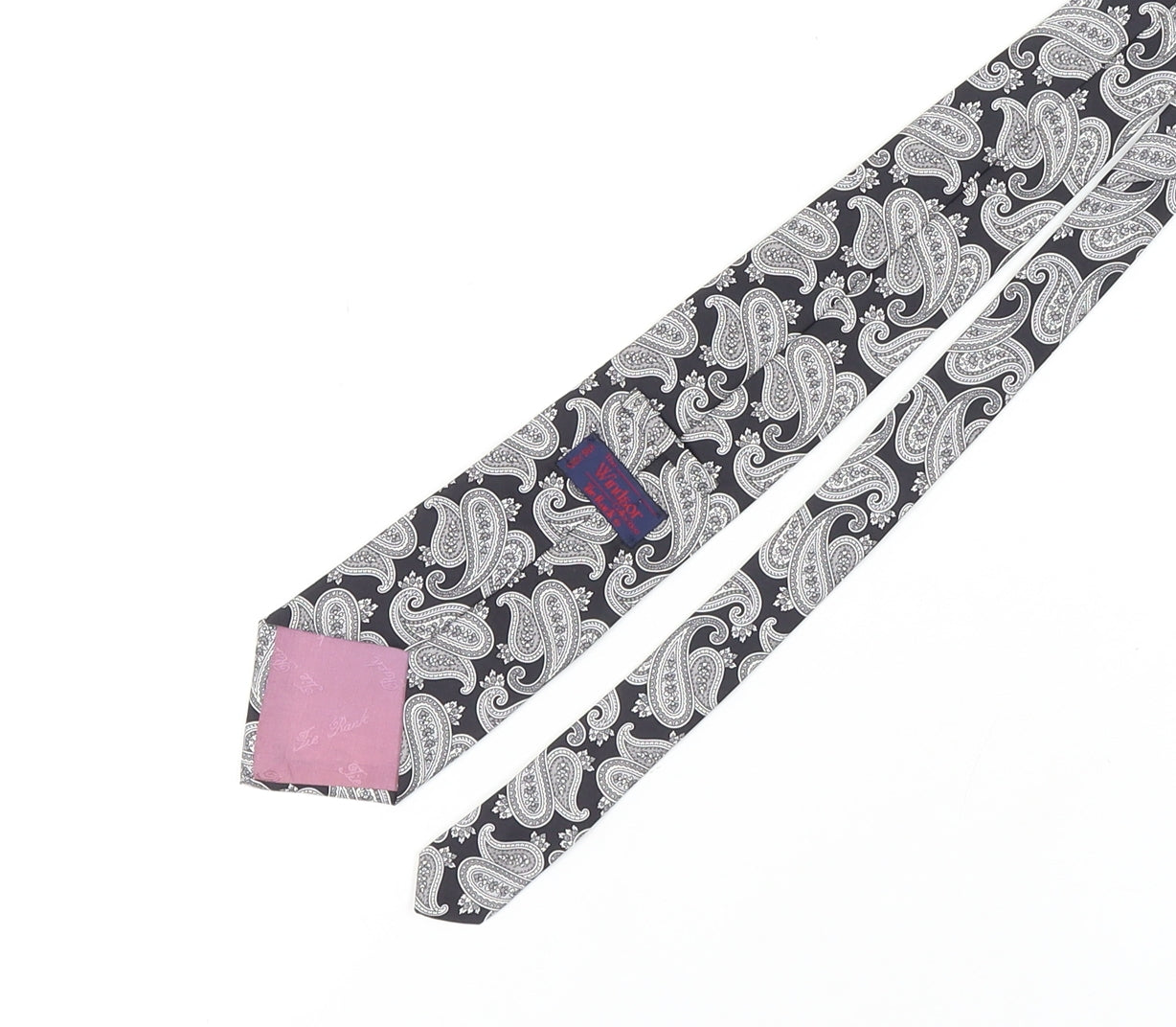 Windsor Men's Black Silk Paisley Tie - Elegant Formalwear