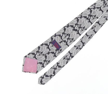 Windsor Men's Black Silk Paisley Tie - Elegant Formalwear