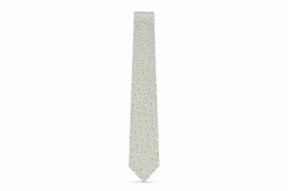 Mens Pierre Cardin Grey Geometric 100% Silk  Tie