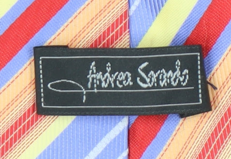 Andrea Sorrenti Men's Multicoloured Slim Silk Tie