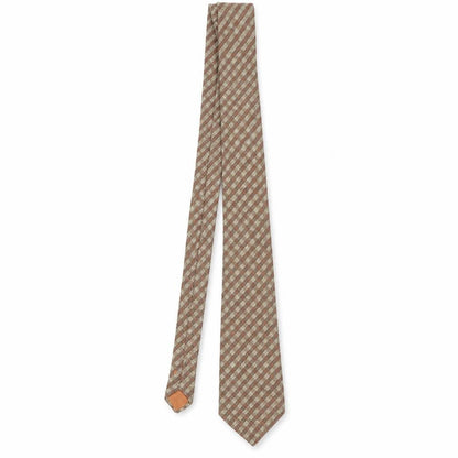 Mens St Michael Brown Plaids & Checks 100% Wool  Tie