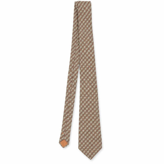 Mens St Michael Brown Plaids & Checks 100% Wool  Tie