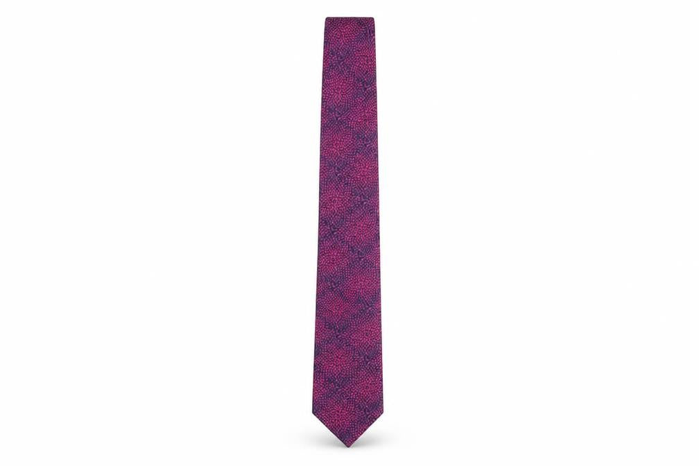 Mens Charles Tyrwhitt Pink Geometric 100% Silk Slim Tie