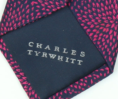 Mens Charles Tyrwhitt Pink Geometric 100% Silk Slim Tie
