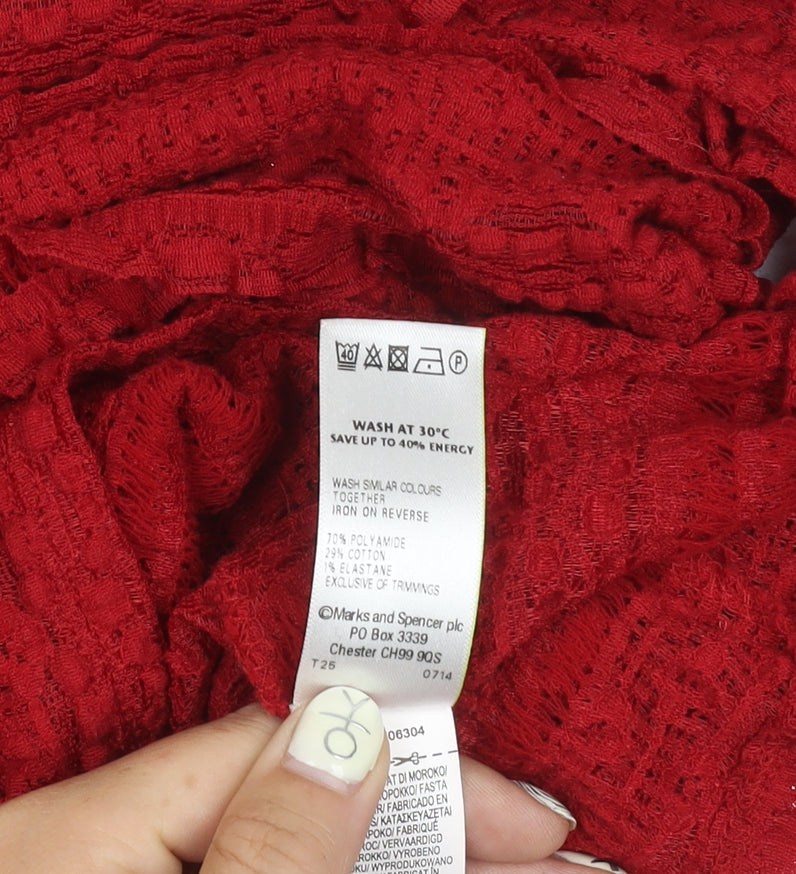 Womens UK Size 14 Marks and Spencer Red  Blouse
