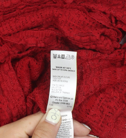 Womens UK Size 14 Marks and Spencer Red  Blouse