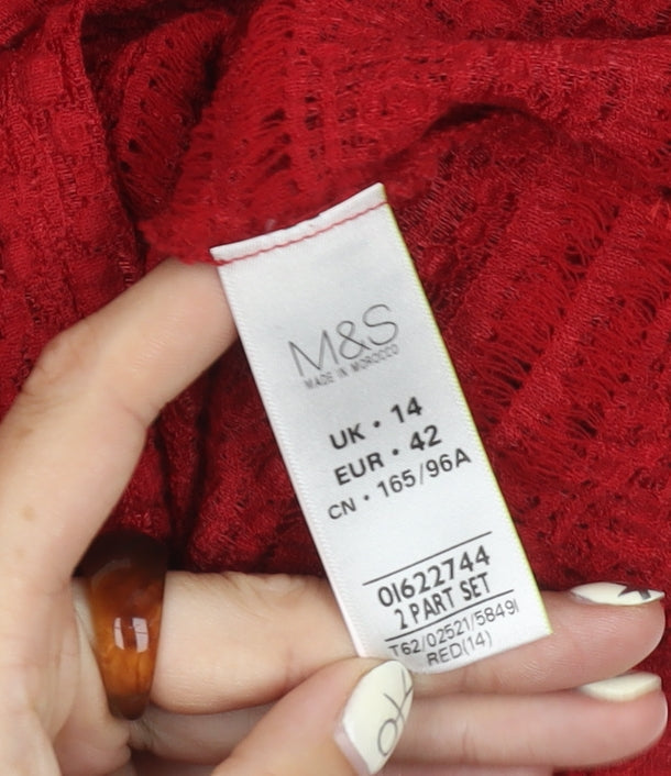 Womens UK Size 14 Marks and Spencer Red  Blouse