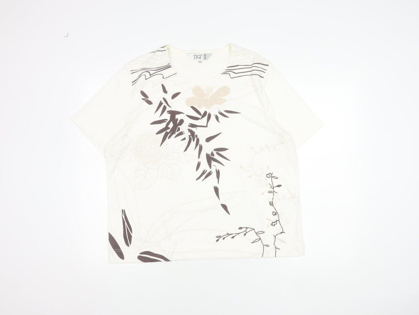 Womens UK Size 22 TIGI Wear White Basic T-Shirt