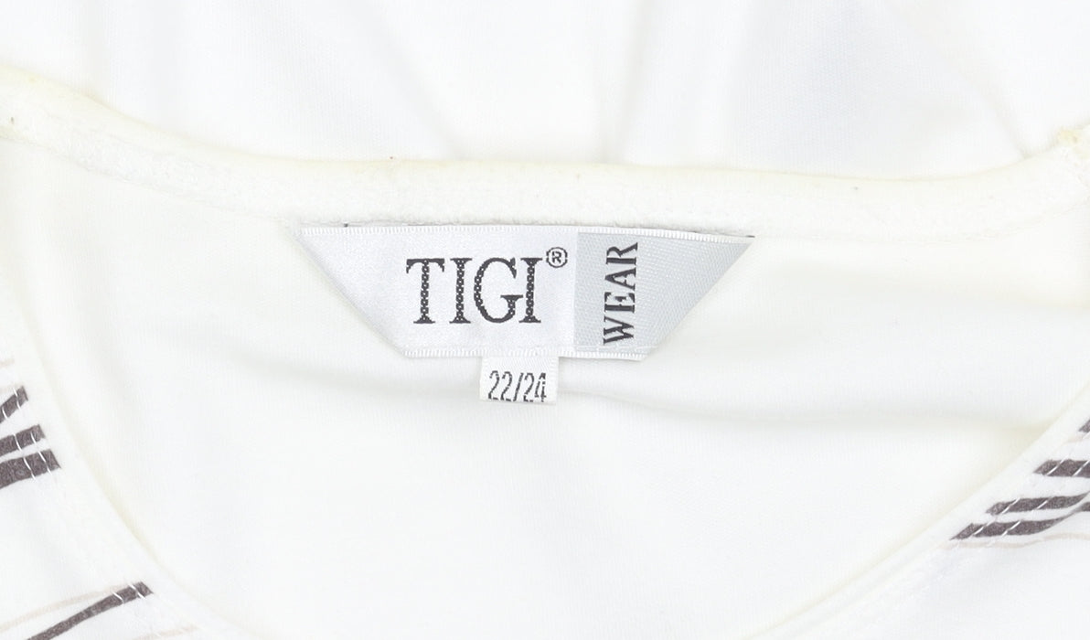 Womens UK Size 22 TIGI Wear White Basic T-Shirt