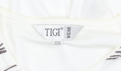 Womens UK Size 22 TIGI Wear White Basic T-Shirt