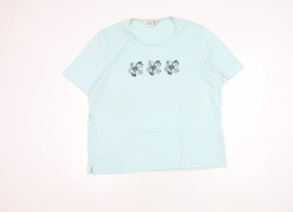 Womens UK Size 22 TIGI WEAR Blue Basic T-Shirt