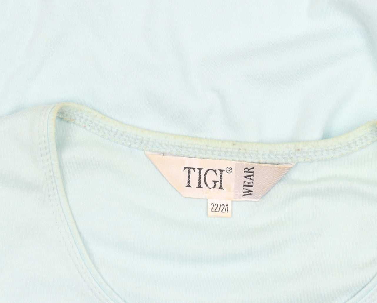 Womens UK Size 22 TIGI WEAR Blue Basic T-Shirt