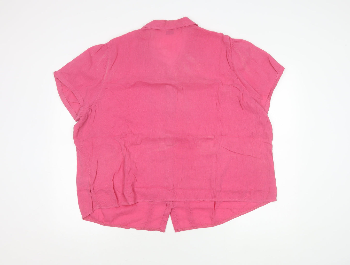 Marks and Spencer Women's Pink Button-Up Blouse Size 22