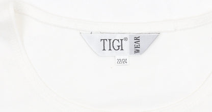Womens UK Size 22 TIGI Wear White Basic T-Shirt