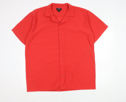 boohooMAN Men's Red XL Polo Shirt Short Sleeve