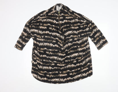 Capsule Black Geometric Top Women Size 24 Dolman Sleeve