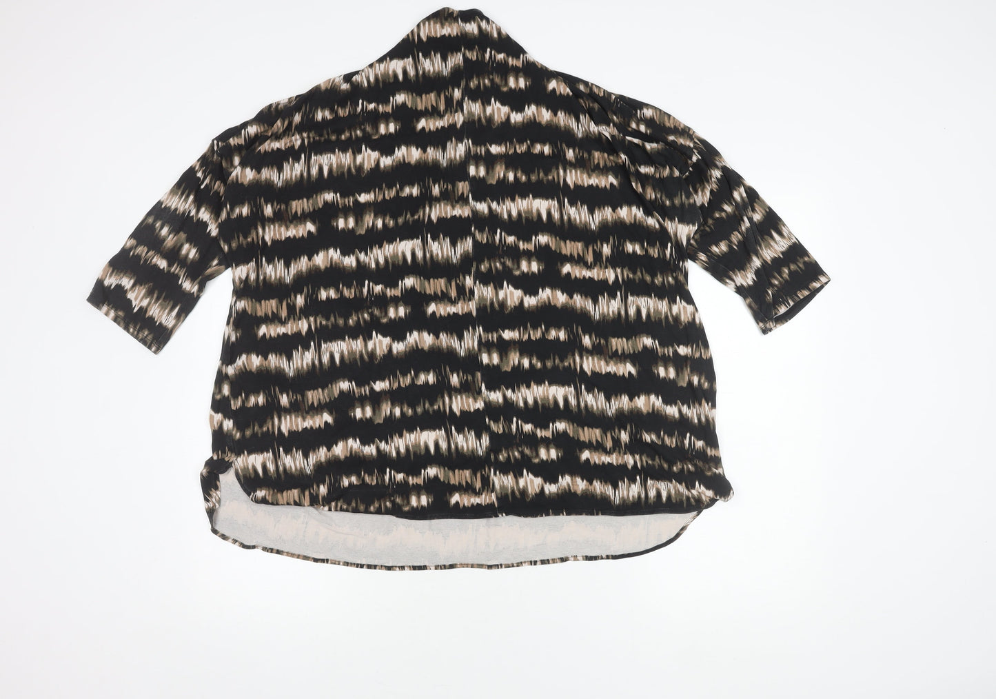 Capsule Black Geometric Top Women Size 24 Dolman Sleeve