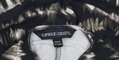 Capsule Black Geometric Top Women Size 24 Dolman Sleeve