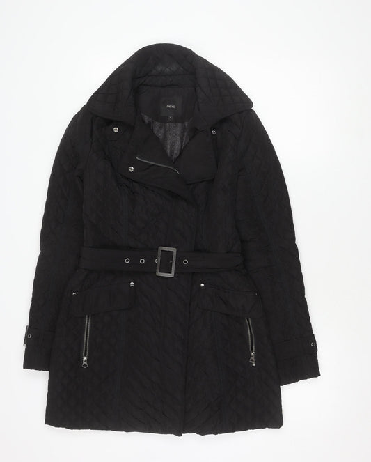Mens UK Size 8 NEXT Black Quilted Coat