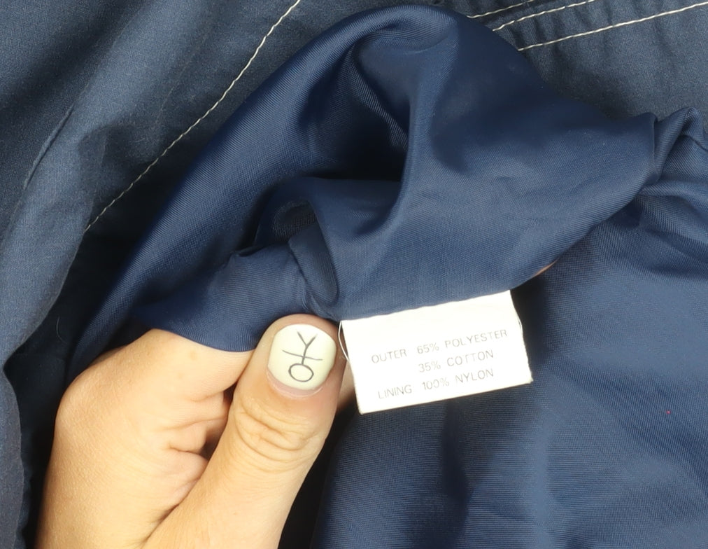 Jordanna Women's Blue Long Coat Size 14, Hooded Casual