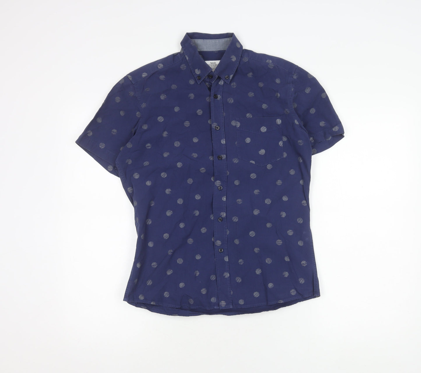 Next Boys' Blue S Graphic Print Button-Up Shirt