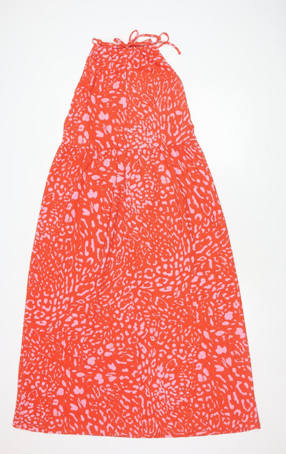 Vero Moda Women's Orange Strapless Dress - Size 12