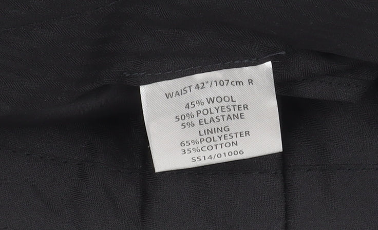 1860 Men's Black Dress Pants, Size 42, Formal Wear