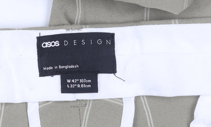 Mens UK Size XL ASOS Design Slim Fit Casual Green Trousers