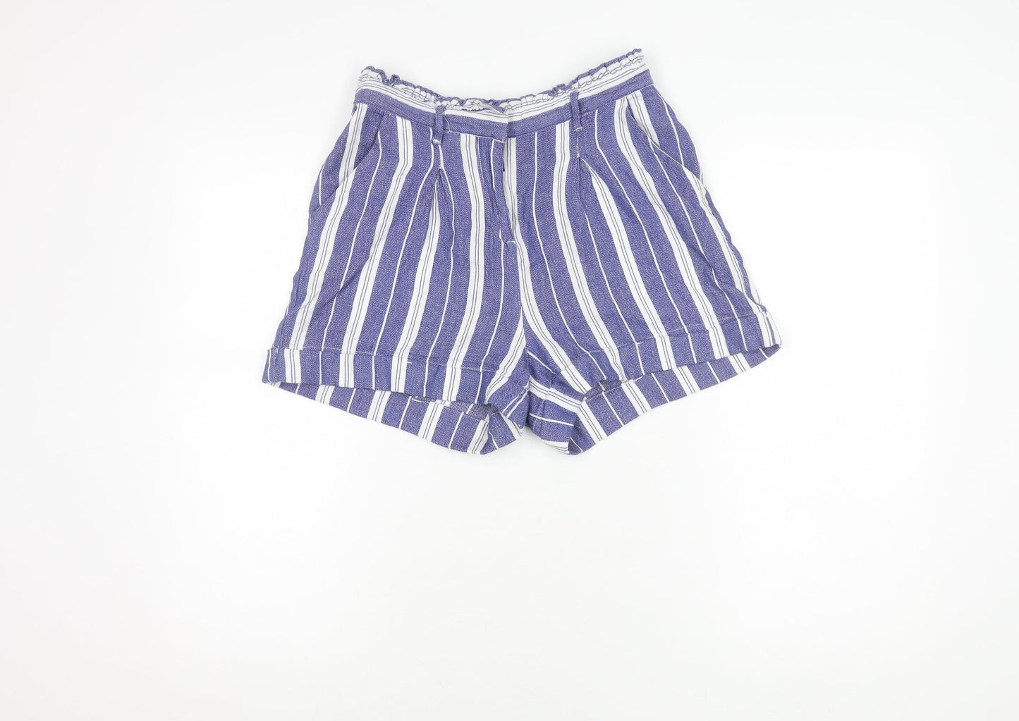 ONLY Women's Blue Striped Bermuda Shorts, Size 6