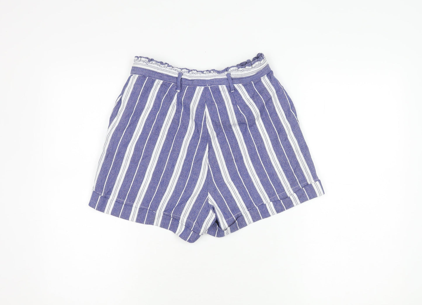 ONLY Women's Blue Striped Bermuda Shorts, Size 6
