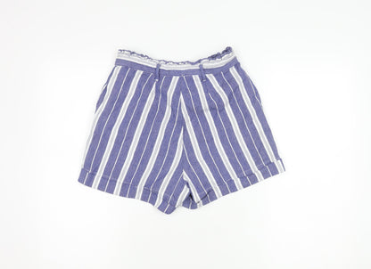 ONLY Women's Blue Striped Bermuda Shorts, Size 6