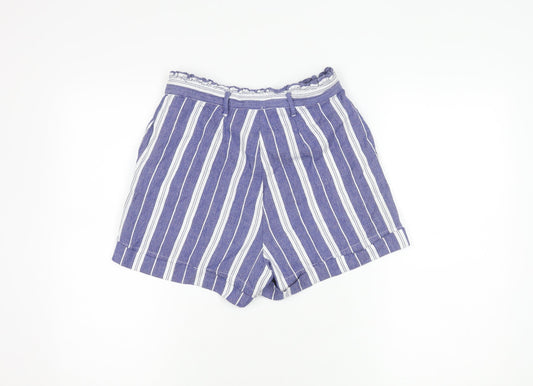 ONLY Women's Blue Striped Bermuda Shorts, Size 6