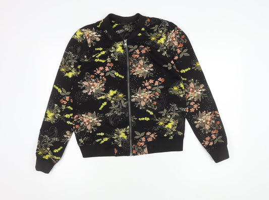 Esmara Women's Floral Bomber Jacket Black Size 12