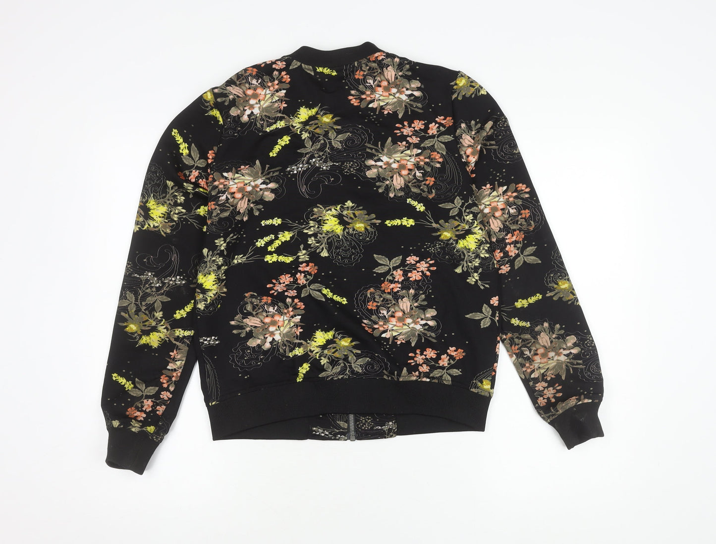 Esmara Women's Floral Bomber Jacket Black Size 12