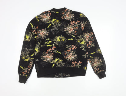 Esmara Women's Floral Bomber Jacket Black Size 12