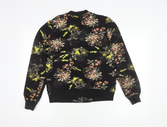 Esmara Women's Floral Bomber Jacket Black Size 12