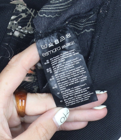 Esmara Women's Floral Bomber Jacket Black Size 12