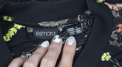 Esmara Women's Floral Bomber Jacket Black Size 12